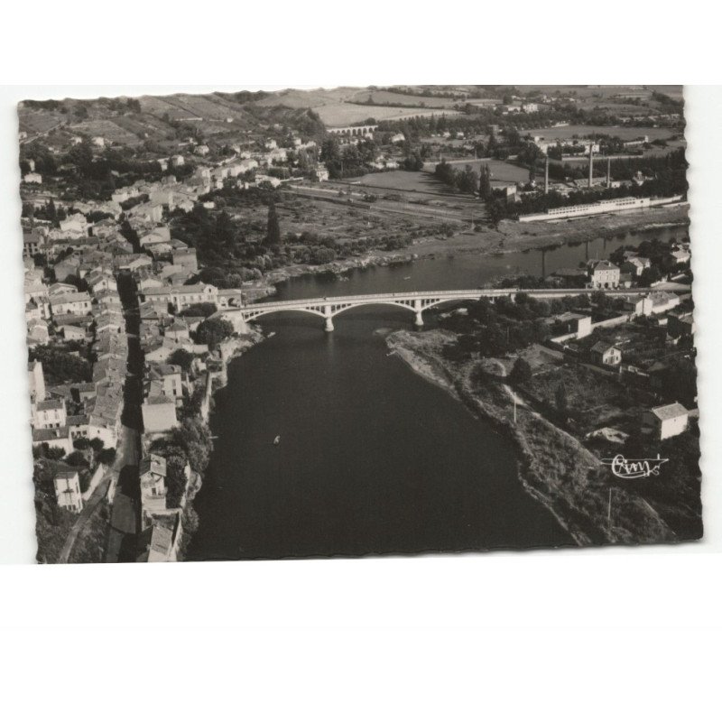 SAINT-JUST: vue générale et la loire vue aérienne 10x15 - très bon état