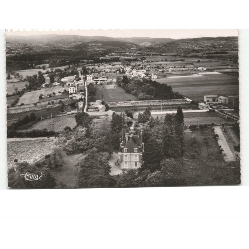 SAINTE-AGATHE: le château du perrier et vue générale vue aérienne 10x15 - très bon état