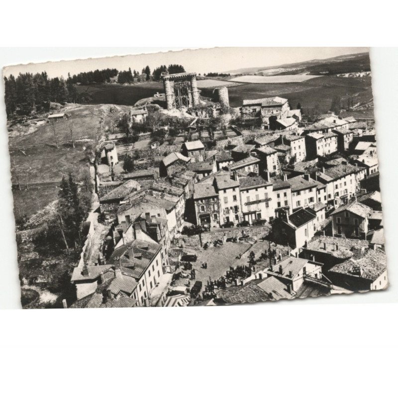 ALLEGRE: place du marchadiail vue aérienne 10x15 - état
