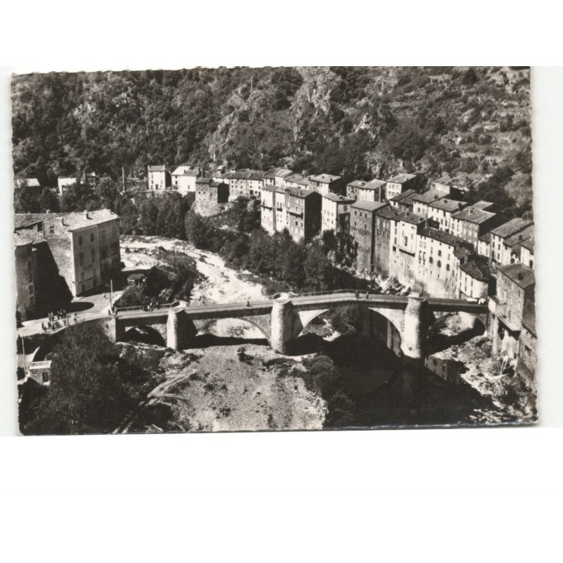 LAVOUTE-CHILHAC: le vieux pont gallo-romain sur l'allier vue aérienne 10x15 - très bon état