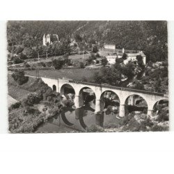 LAVOUTE-sur-LOIRE: le pont sur la loire château de polignac XVe siècle vue aérienne 10x15 - très bon état