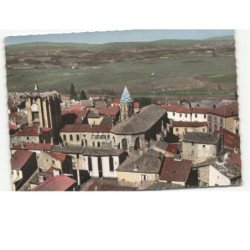 SAUGUES: la tour des anglais l'église saint-médard vue aérienne 10x15 - très bon état
