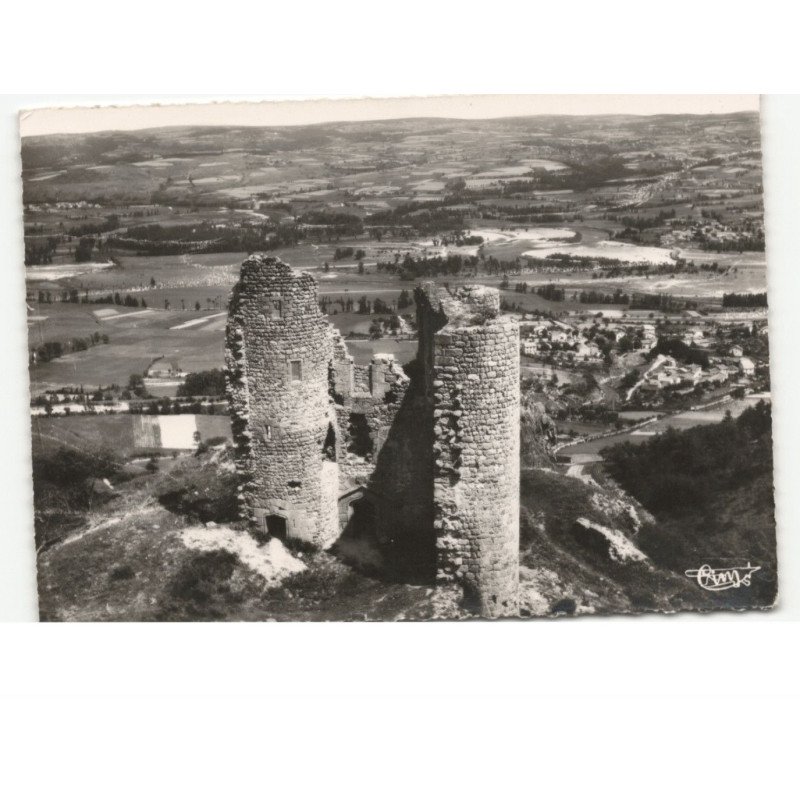 BAS-en-BASSET: ruines du XIe siècle vue aérienne 10x15 - très bon état