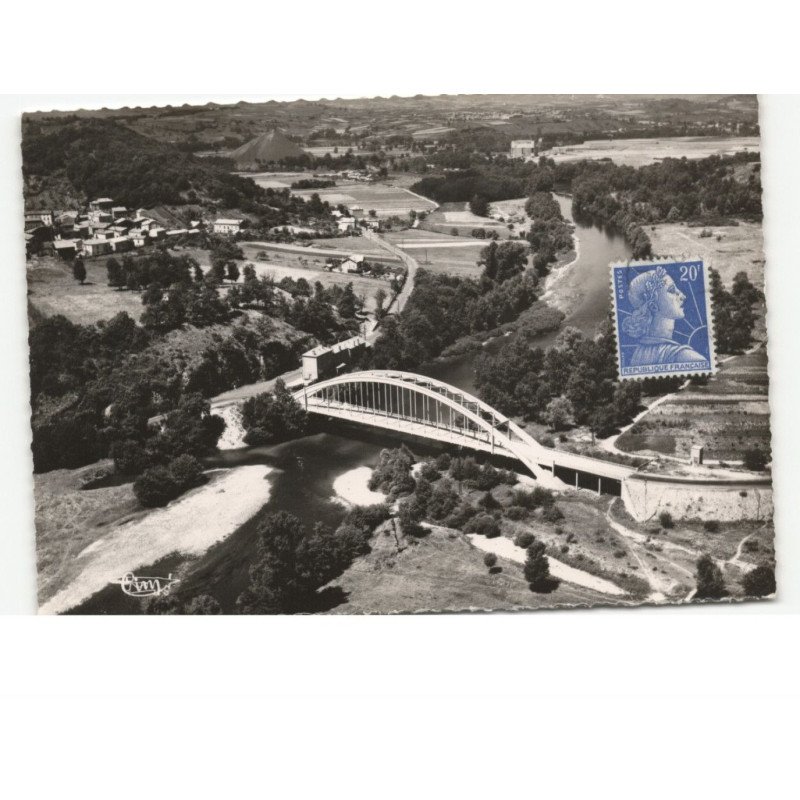 AUZON: pont, le village de lugeac vue aérienne 10x15 - très bon état