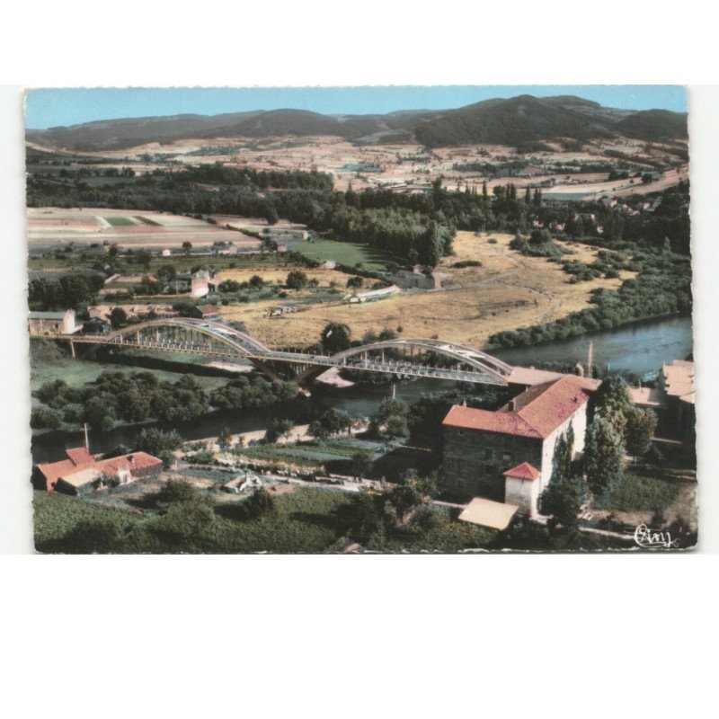 LANGEAC: les bords de l'allier vue aérienne 10x15 - très bon état