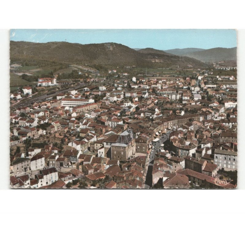 LANGEAC: vue générale vue aérienne 10x15 - très bon état