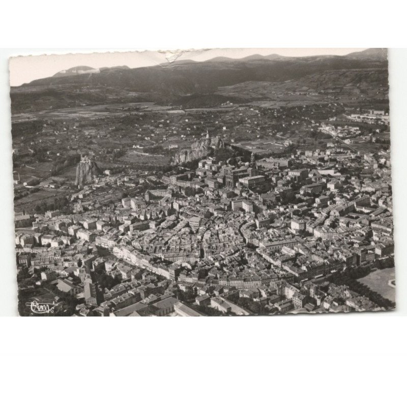 LE PUY: au centre, la cathédrale et la vierge vue aérienne 10x15 - état