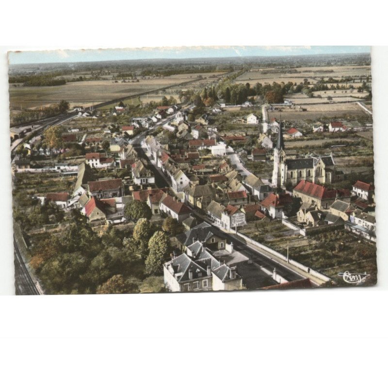 VILLENEUVE-D'ALLIER: vue générale vue aérienne 10x15 - très bon état
