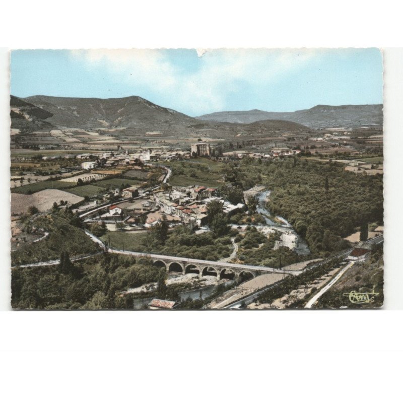 ALBA: le pont sur l'escoutay, le hameau de la roche et alba vue aérienne 10x15 - très bon état