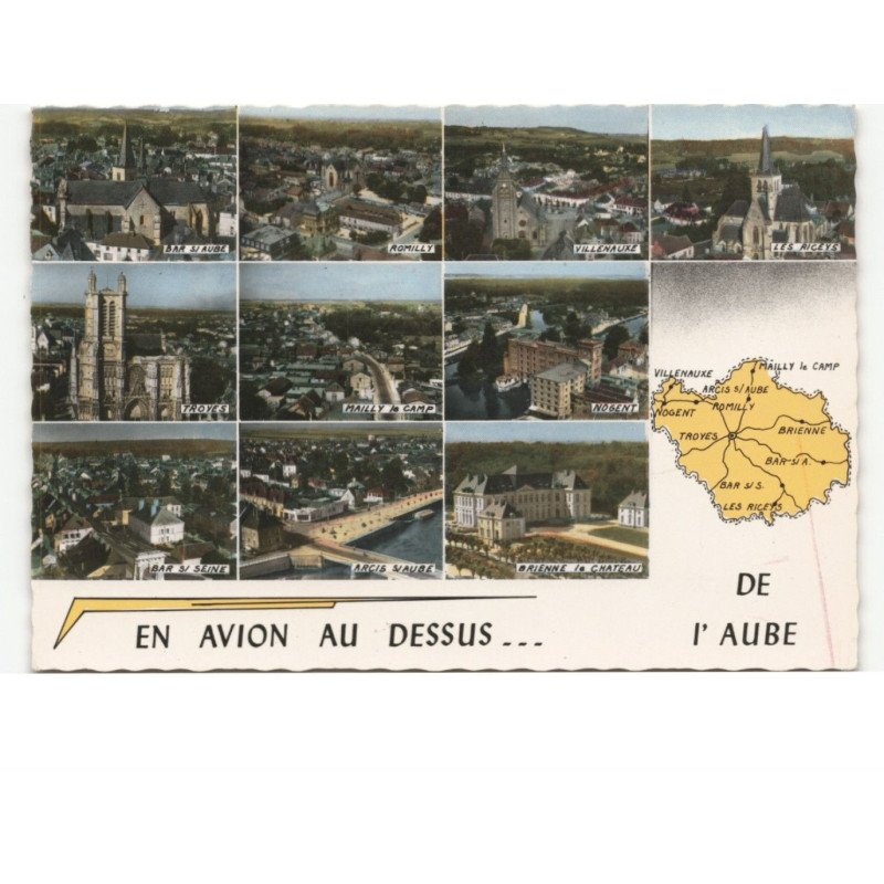 AUBE: au dessus... 10 vues vue aérienne 10x15 - très bon état