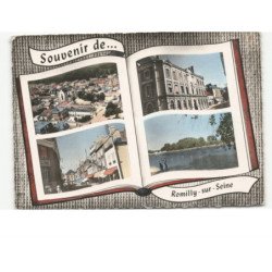 ROMILLY-sur-SEINE: souvenir de... 4 vues vue aérienne 10x15 - état