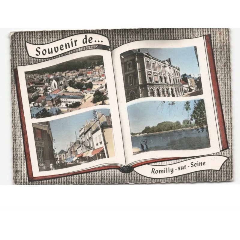 ROMILLY-sur-SEINE: souvenir de... 4 vues vue aérienne 10x15 - état