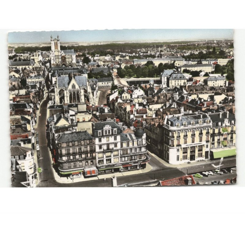 TROYES: place du maréchal foch vue aérienne 10x15 - très bon état