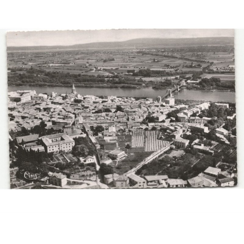 BOURG-SAINT-ANDEOL: au fond, plaine de pierrelatte vue aérienne 10x15 - très bon état