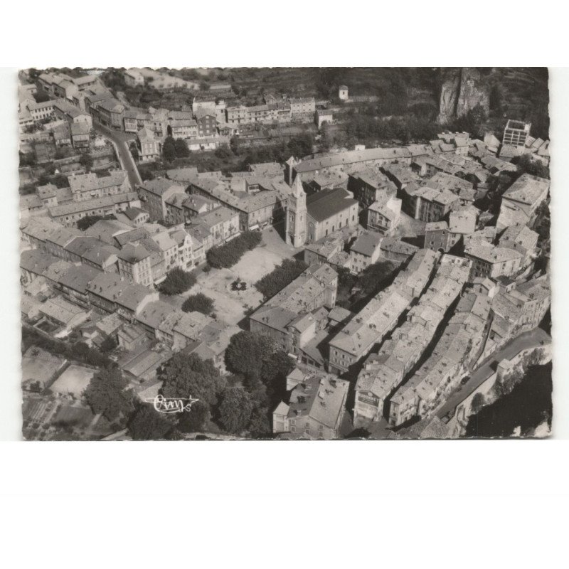 LE CHEYLARD: le centre et la place vue aérienne 10x15 - très bon état