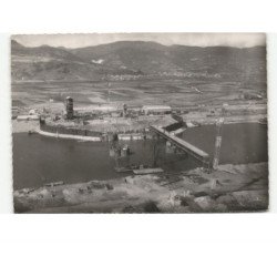 ROCHEMAURE: barrage de rochemaure sur le rhône vue aérienne 10x15 - très bon état