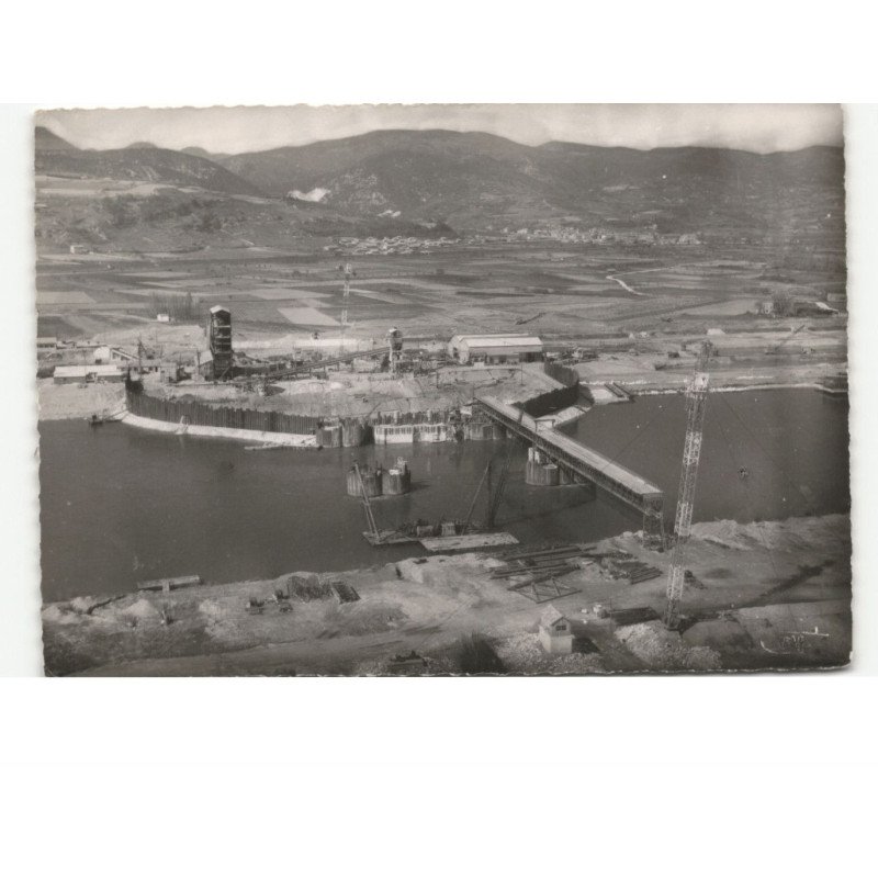 ROCHEMAURE: barrage de rochemaure sur le rhône vue aérienne 10x15 - très bon état