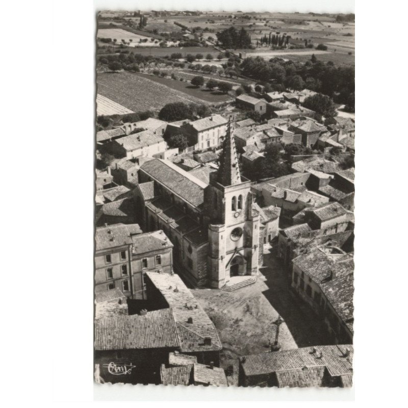 SAINT-MARCEL-D'ARDECHE: vue générale, l'église vue aérienne 10x15 - très bon état