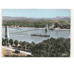 LA VOULTE: pont sur le rhône, au fond, les alpes vue aérienne 10x15 - très bon état