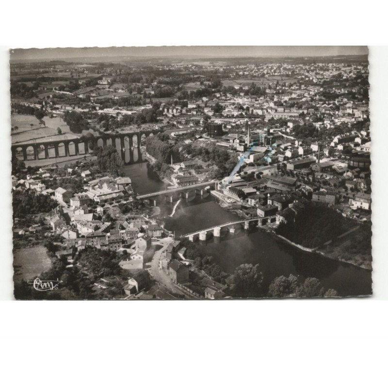 LIMOGES: la vienne et les trois ponts vue aérienne 10x15 - très bon état