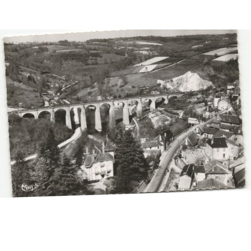 PIERRE-BUFFIERE: le viaduc vue aérienne 10x15 - très bon état