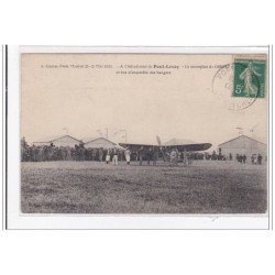 PONT-LEVOY : (aviation) aérodrome de pont-levoy, le monoplan de gibert et vue d'ensemble des hangars - tres bon et