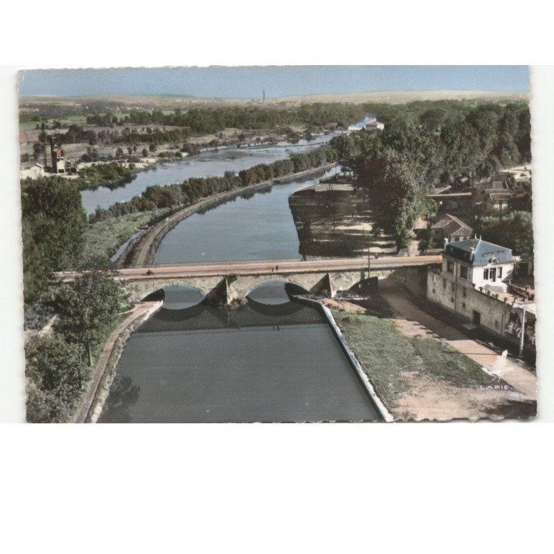 CHARMES: le grand pont sur le canal et la moselle vue aérienne 10x15 - très bon état