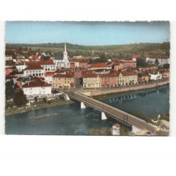 CHATEL-sur-MOSELLE: le pont et le quai jean-jaures vue aérienne 10x15 - très bon état