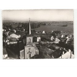 DOMPAIRE: l'église et le quartier de la gare vue aérienne 10x15 - très bon état