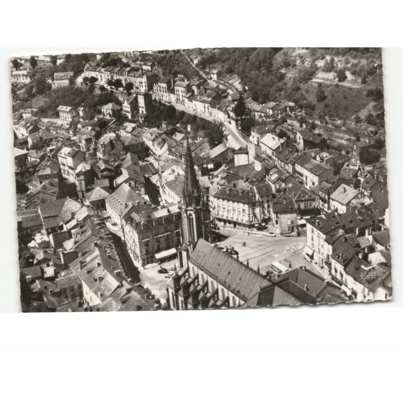 PLOMBIERES: l'église et route d'épinal vue aérienne 10x15 - très bon état