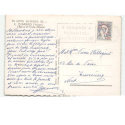 PLOMBIERES: l'église et route d'épinal vue aérienne 10x15 - très bon état