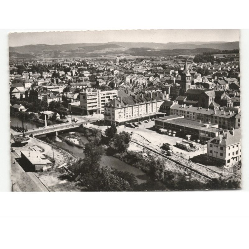 SAINT-DIE: le pont sur la meurthe vue aérienne 10x15 - très bon état