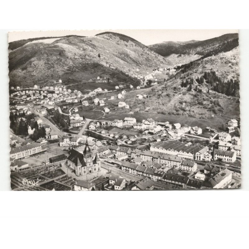 LA BRESSE: rue de l'église et belle-vue vue aérienne 10x15 - très bon état