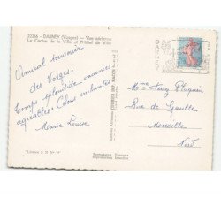 DARNEY: le centre de la ville et l'hôtel de ville vue aérienne 10x15 - très bon état