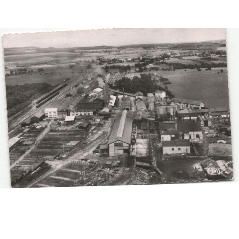 GIRONCOURT-HOUECOURT: la verrerie et la gare vue aérienne 10x15 - très bon état