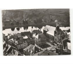 GIVET: place carnot et église saint-hilaire vue aérienne 10x15 - très bon état