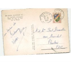 HAYBES: hôtel de ville et pont sur la meuse vue aérienne 10x15 - état
