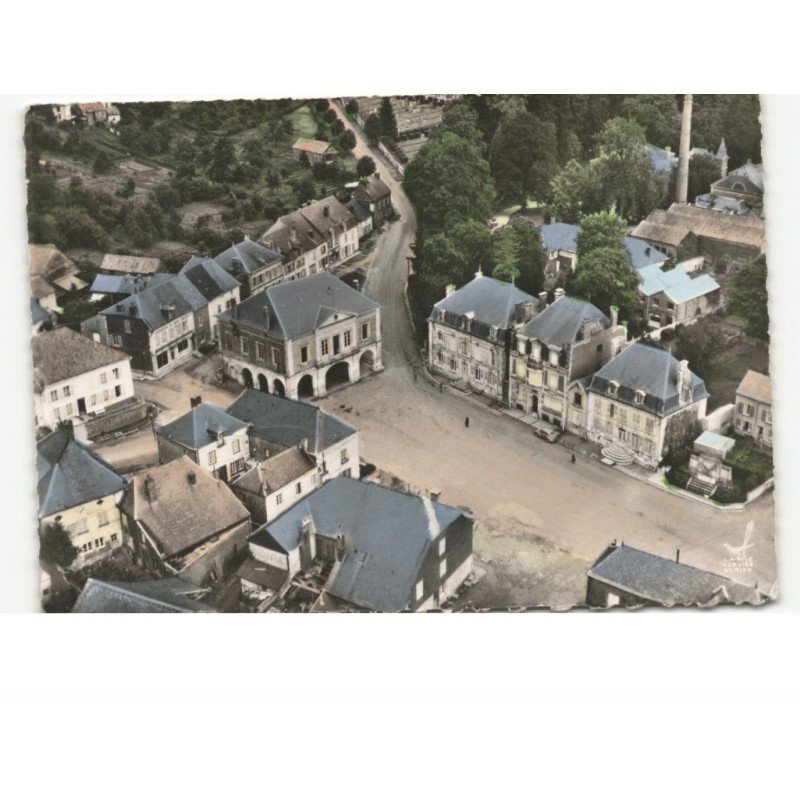 SIGNY-L'ABBAYE: la mairie vue aérienne 10x15 - très bon état