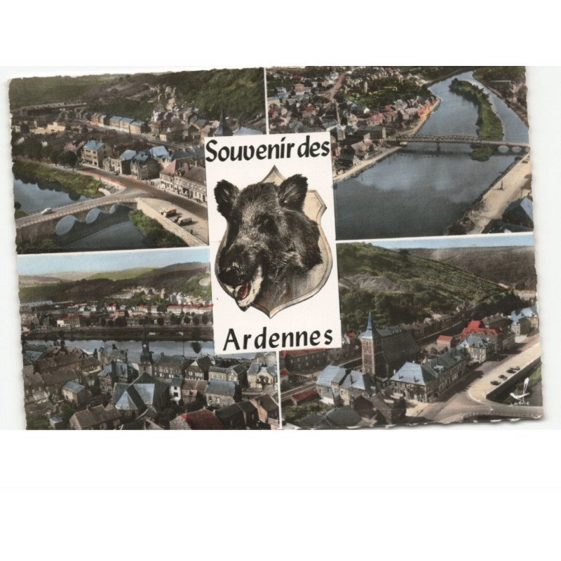 VIREUX-MOLHAIN - VIREUX-WALLERAND: l'église pont sur meuse deux vireux poste mairie vue aérienne 10x15 - très bon état