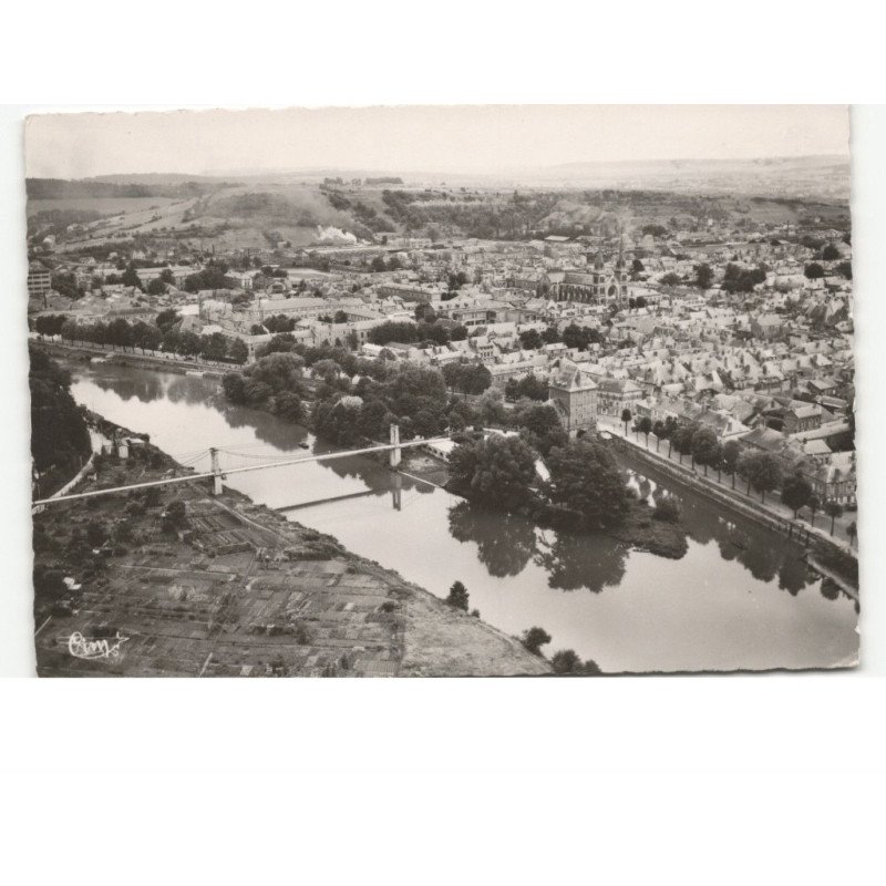 CHARLEVILLE: la meuse et la passerelle vue aérienne 10x15 - très bon état