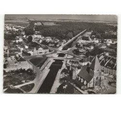 LE CHESNE: sur l'église et les ponts en X vue aérienne 10x15 - très bon état