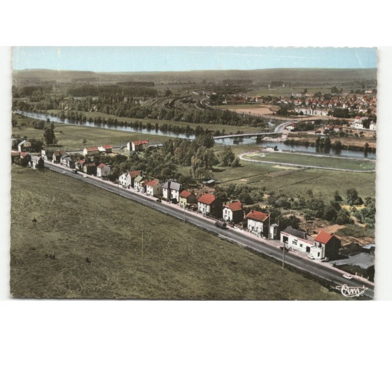 DOM-le-MESNIL: pont sur la meuse vue aérienne 10x15 - très bon état
