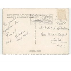 FUMAY: les aurains etu 1er plan ardoisières de la renaissance et saint-joseph vue aérienne 10x15 - très bon état