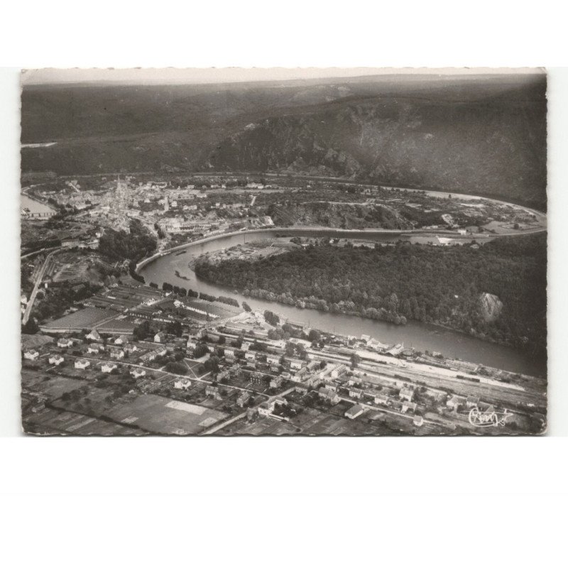 FUMAY: la boucle de la meuse et cités du "charnois" vue aérienne 10x15 - très bon état