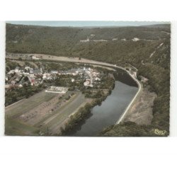 JOIGNY-sur-MEUSE: vue générale et la meuse vue aérienne 10x15 - très bon état
