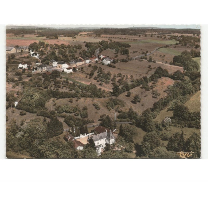 MONTGON: vue générale et le château vue aérienne 10x15 - très bon état