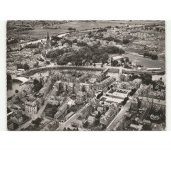 MEZIERES: la place de la république, la meuse vue aérienne 10x15 - très bon état