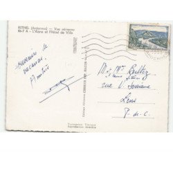 RETHEL: l'aisne et l'hôtel de ville vue aérienne 10x15 - très bon état