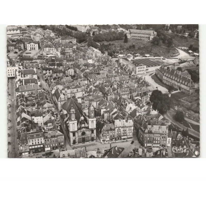 SEDAN: l'église saint-charles et l'école textile vue aérienne 10x15 - très bon état