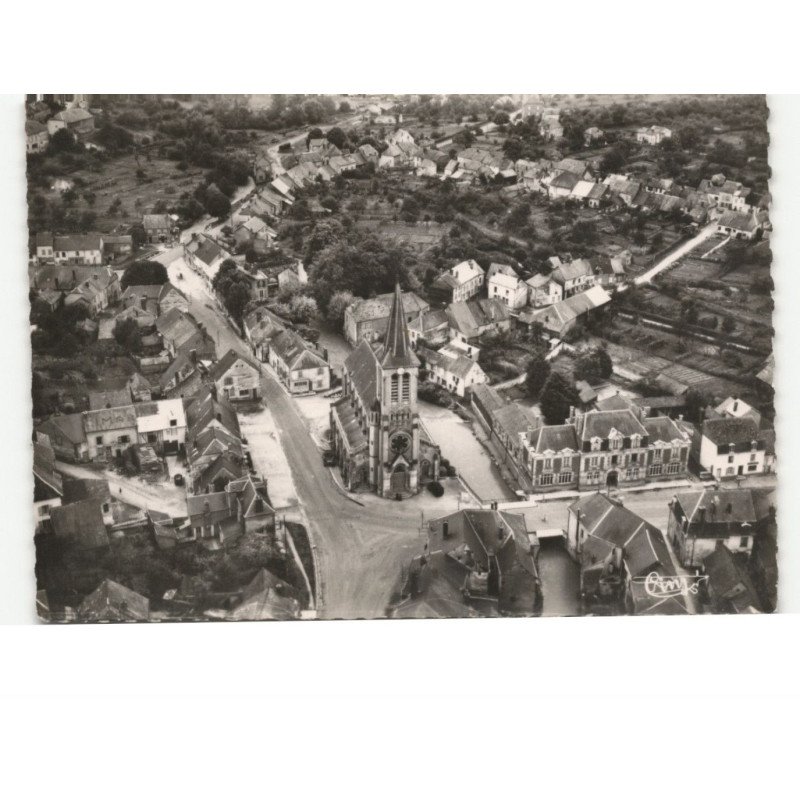 SIGNY-L'ABBAYE: l'église vue aérienne 10x15 - très bon état